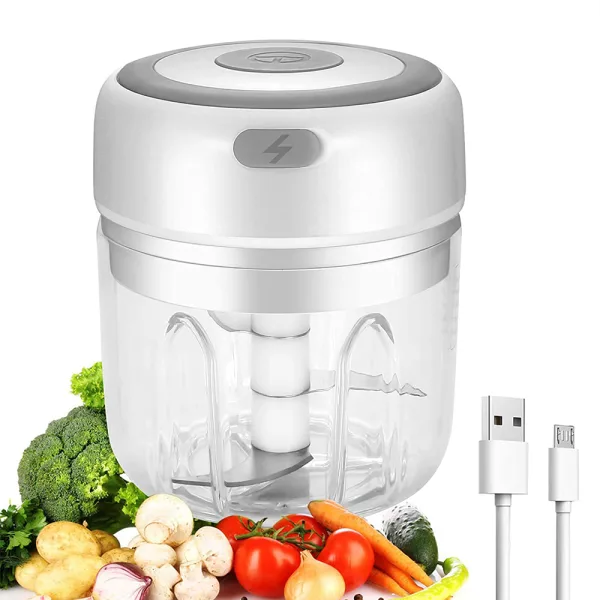 Automatic Mini Electric Food Chopper Portable Food Processor- USB Charging_0