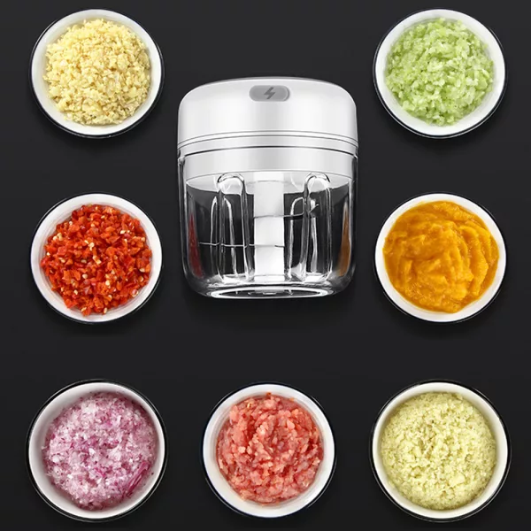 Automatic Mini Electric Food Chopper Portable Food Processor- USB Charging_5