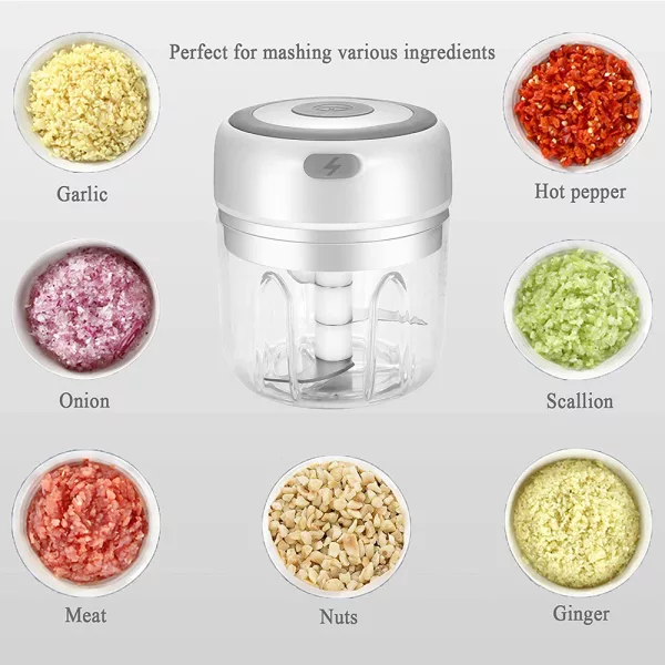 Automatic Mini Electric Food Chopper Portable Food Processor- USB Charging_9