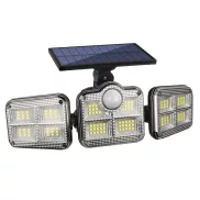 Solar Powered Three Head Motion Sensor Outdoor Solar Light 270 ° Wide Angle Wall Remote Lamp_0