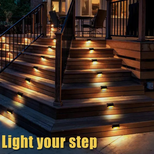 8 Pack of Solar Powered LED Stairway Light Waterproof Ladder Step Light_8