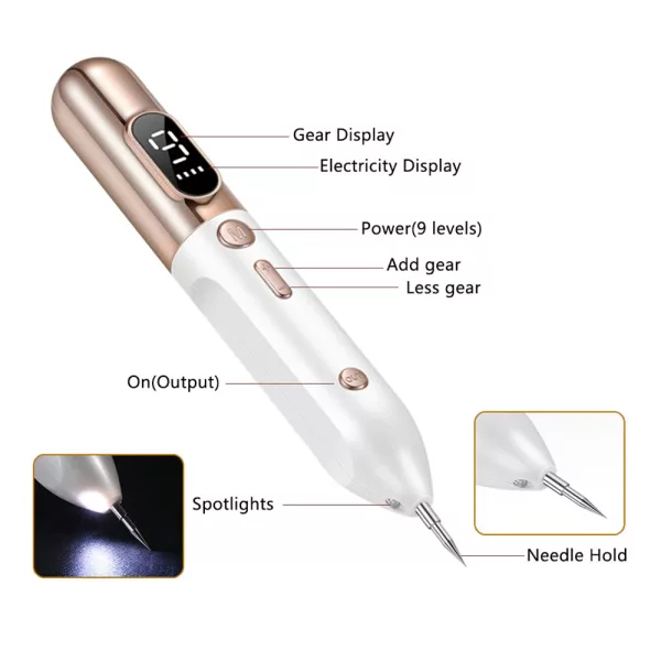 9 Speed LCD Display Mole Pimple Tag Remover- USB Charging_5