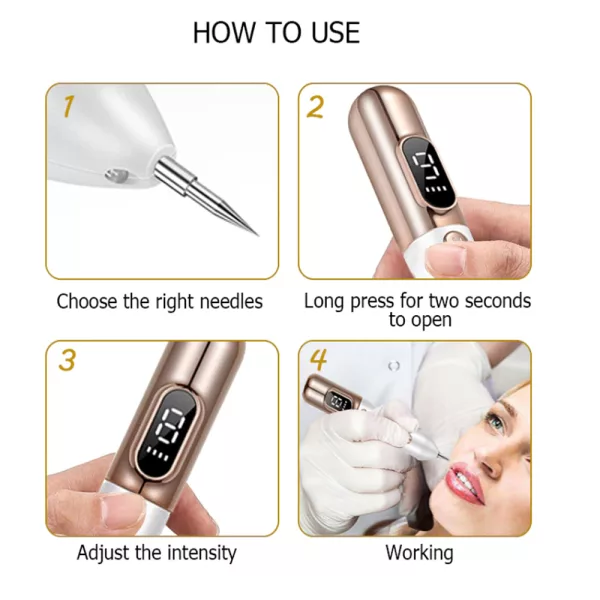 9 Speed LCD Display Mole Pimple Tag Remover- USB Charging_8