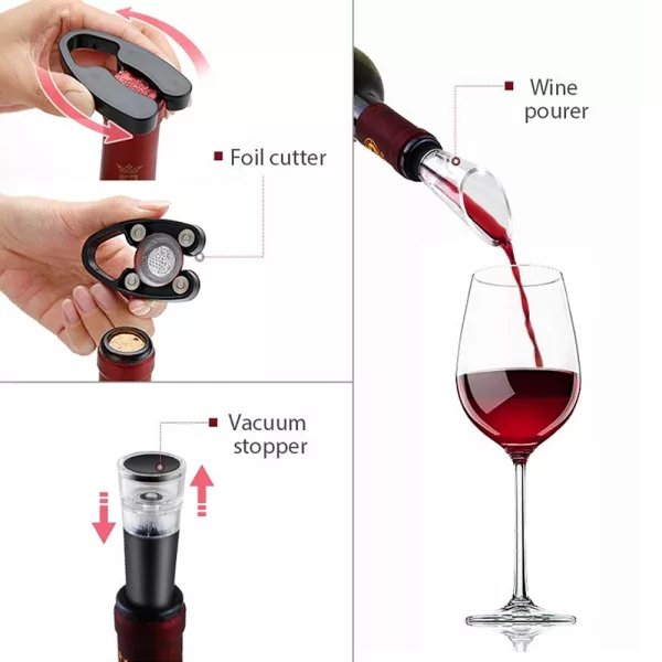 4-in-1 USB Rechargeable Cordless Wine Bottle Opener_5