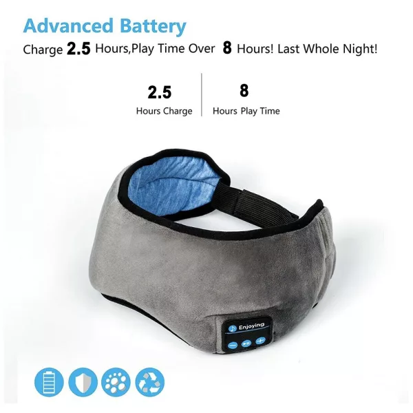 Wireless USB Rechargeable Washable Musical BT Sleeping Eye Mask_6