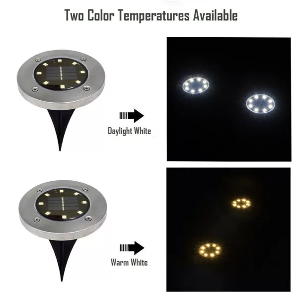 Pack of 4 Solar Powered LED Outdoor Solar Garden Ground Lights_9