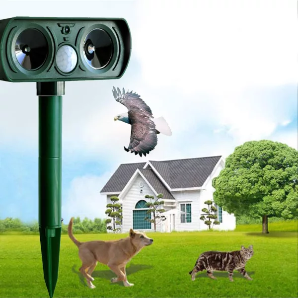 Ultrasonic Solar Powered Motion Sensor Pest Deterrent Pest Repellant_2