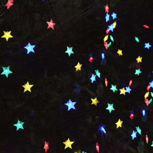 Solar-Powered LED 5-point Star String Lights Outdoor Decorative Lights_5