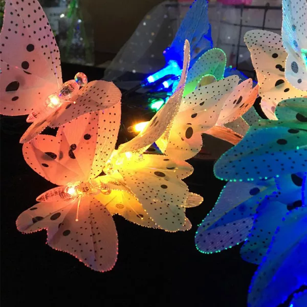 Fiber Optics Butterfly String Lights 12 LED Outdoor Decoration Lights_3