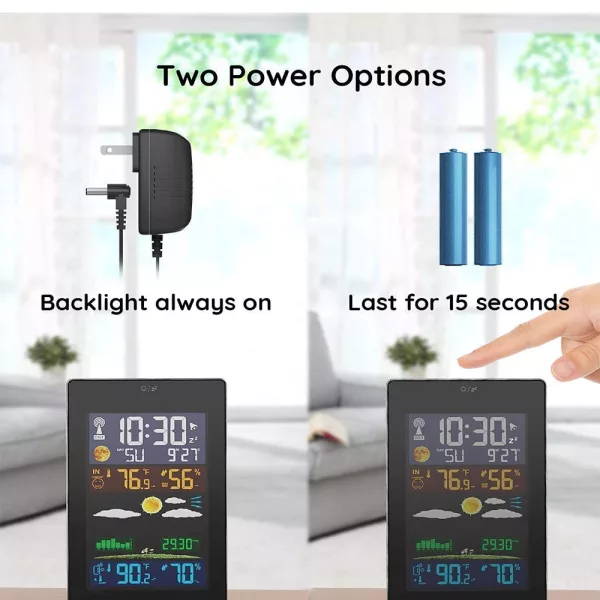 Wireless Indoor and Outdoor Weather Station Color Screen- USB Plugged-in_6