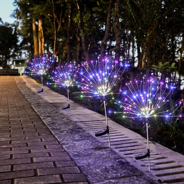 120 LED Solar Powered Outdoor Sparkling Fireworks LED Lights_0