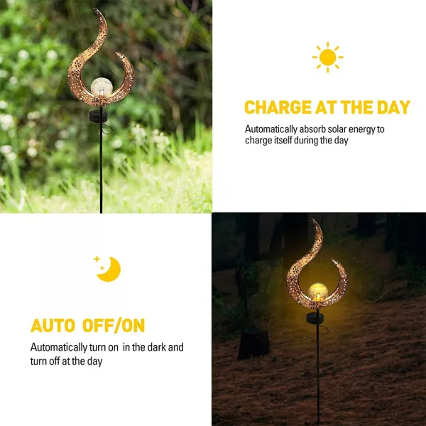 1 Pc Garden Décor Outdoor Solar Powered Hollow Flame Light_5