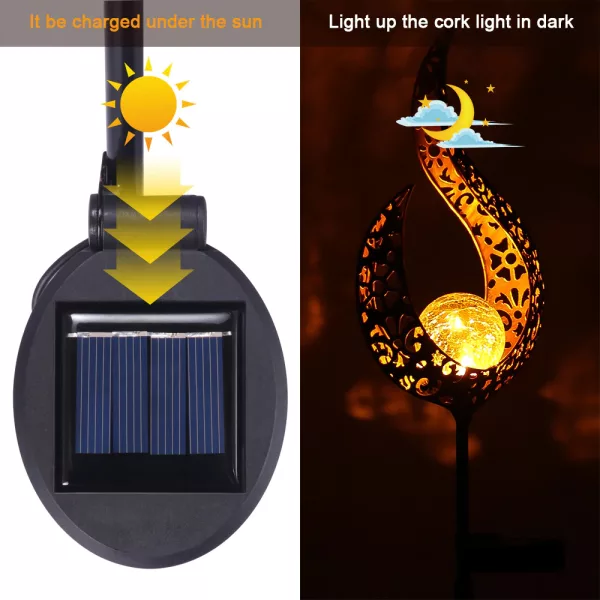 1 Pc Garden Décor Outdoor Solar Powered Hollow Flame Light_9