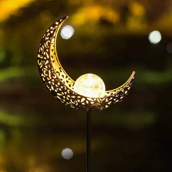 Crescent Hollow Half Moon Solar Powered Stake Lights_2