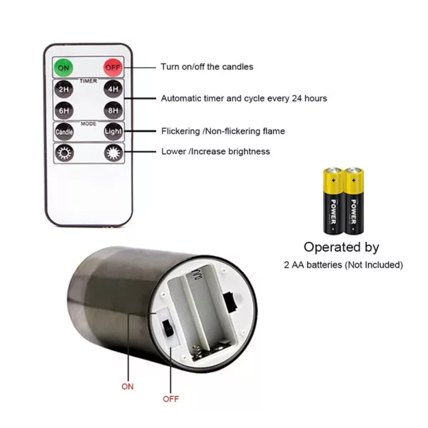 Battery Powered Flameless Flickering LED Wickless Candle_9