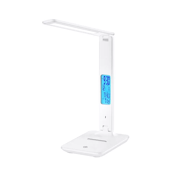 Foldable Wireless LED Desk Lamp and Digital Clock- USB Charging_1