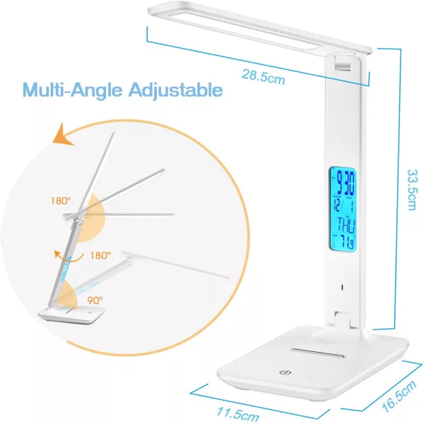 Foldable Wireless LED Desk Lamp and Digital Clock- USB Charging_7