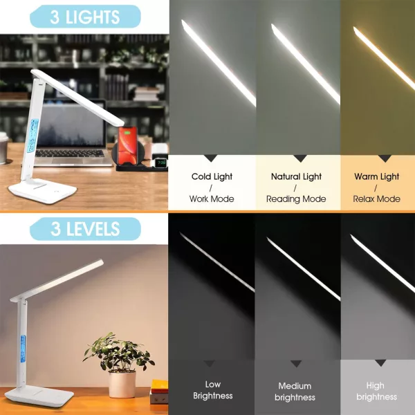 Foldable Wireless LED Desk Lamp and Digital Clock- USB Charging_8