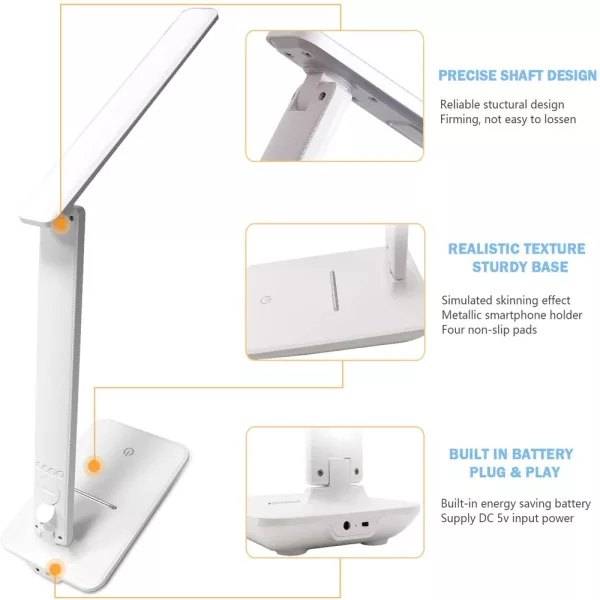 Foldable Wireless LED Desk Lamp and Digital Clock- USB Charging_9