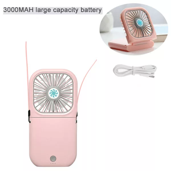 Portable Folding USB Rechargeable Mini Hanging Neck Fan_9