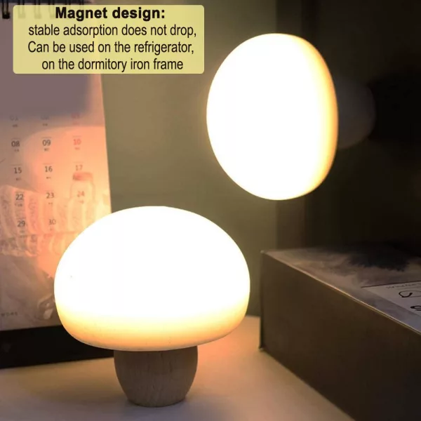 3 Step Dimming Portable Mushroom LED Night Lamp- USB Charging_4