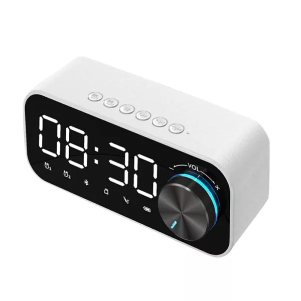 Multifunctional BT 5.0 Speaker Subwoofer LED Alarm Clock- USB Powered_0