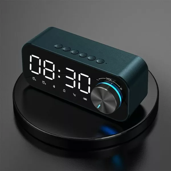 Multifunctional BT 5.0 Speaker Subwoofer LED Alarm Clock- USB Powered_4