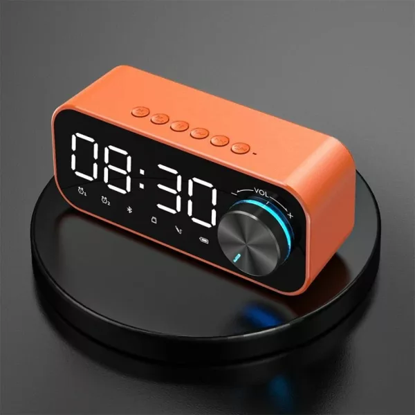 Multifunctional BT 5.0 Speaker Subwoofer LED Alarm Clock- USB Powered_5