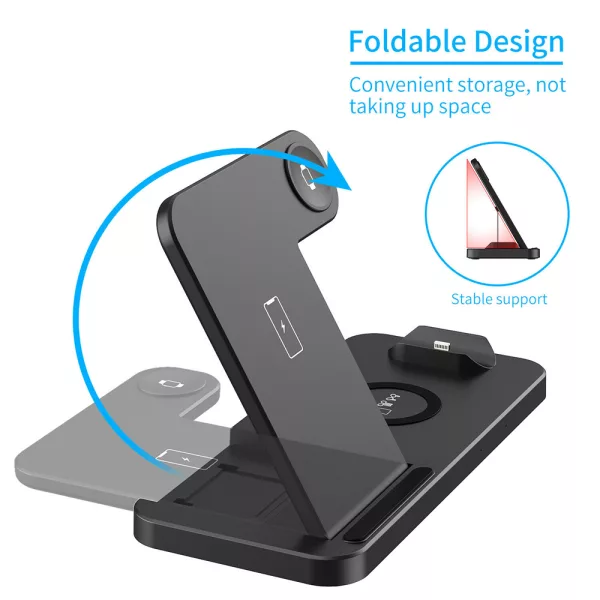 4-in-1 Wireless Fast Charging Station for QI Devices- USB Powered_4