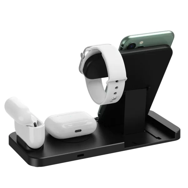 4-in-1 Wireless Fast Charging Station for QI Devices- USB Powered_9