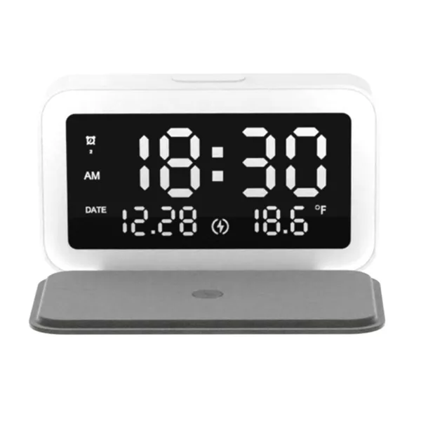 LED Digital Alarm Clock and Wireless Phone Charger- USB Powered_1