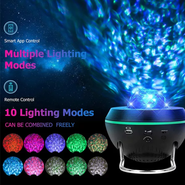 Galaxy Projector Bluetooth Speaker Remote and Voice Control- USB Powered_4