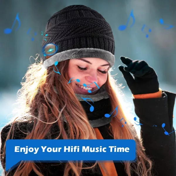 Wireless Bluetooth Musical Knitted Wearable Washable Hat- USB Charging_3