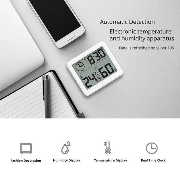 Thermometer and Humidity Monitor with 3.2” LCD Display- Battery Operated_9