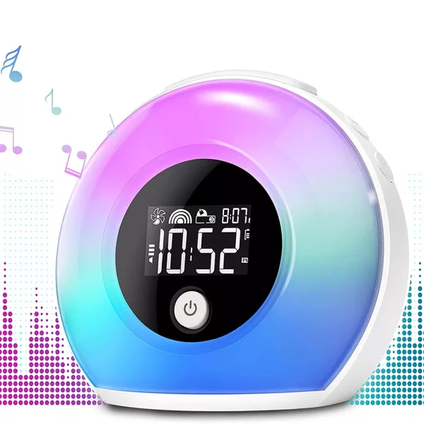 Wireless LED Night Lamp Alarm Clock and Bluetooth Speaker- USB Charging_2