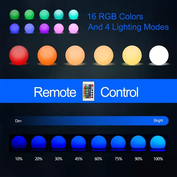 USB Charging LED Night Light Ball with Remote and Button Control_5