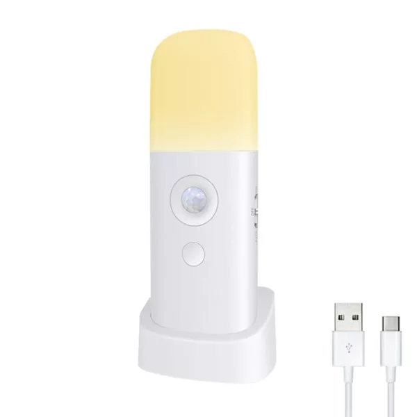 USB Rechargeable Indoor Motion Sensor SOS LED Night Light_0