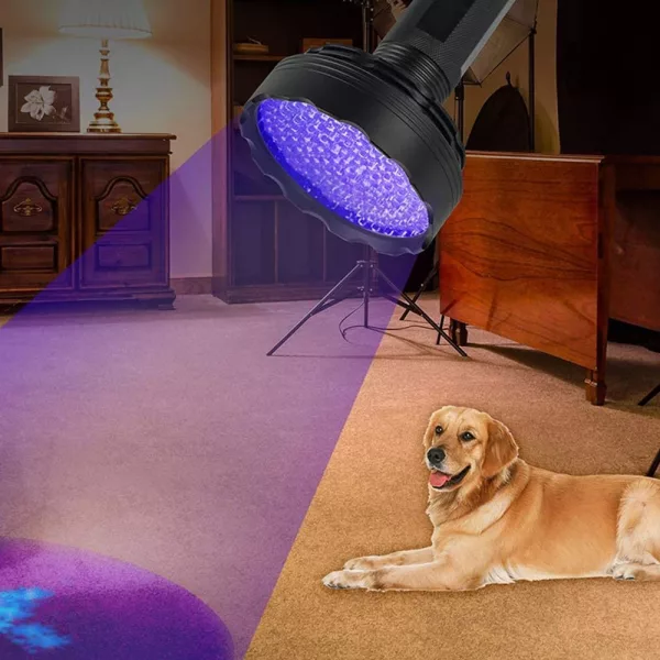 Battery Operated 128 UV LED Flashlight Pet Urine Detector_4