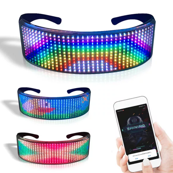 USB Rechargeable LED Luminous Eye Glasses Electronic Visor_1