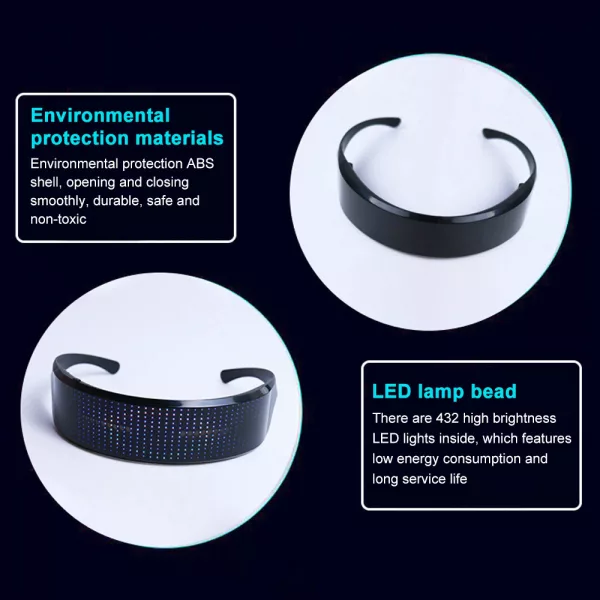 USB Rechargeable LED Luminous Eye Glasses Electronic Visor_9