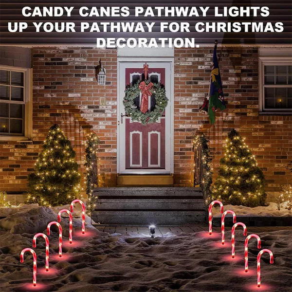 Solar Powered Christmas Candy Cane Pathway Lights Markers_9