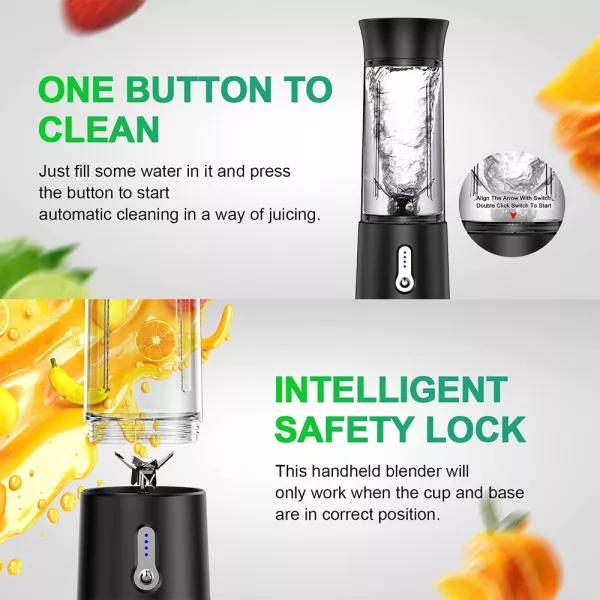 USB Rechargeable 6 Blades Portable Blender Smoothie Maker_9