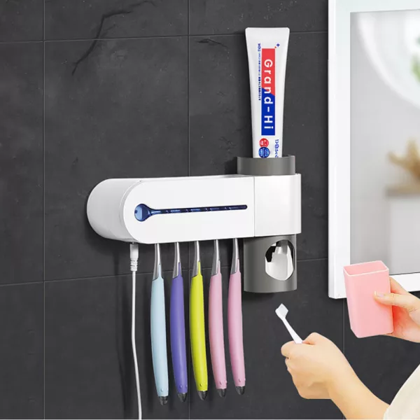 Antibacterial disinfection UV toothbrush holder- USB Charging_4