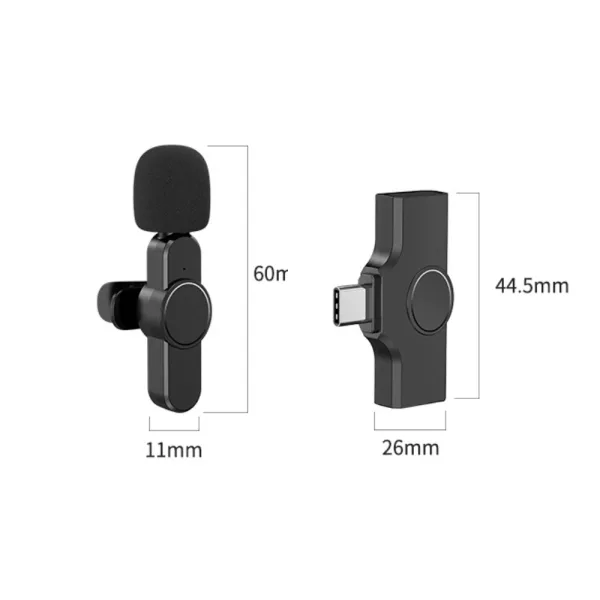 Rechargeable Wireless Mini Plugged-in Microphone Lapel with Clip_8