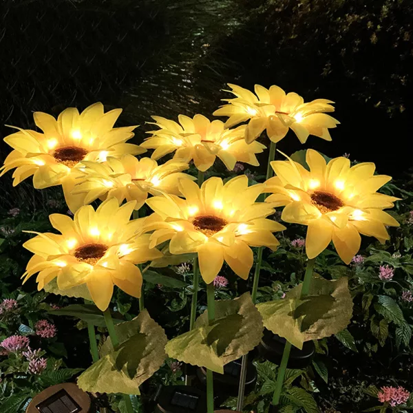 Solar Powered Sunflower Garden Lawn Light Decorations_6