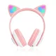 Flashing Light BT Wireless Cat Ear Headset with Mic- USB Charging_0