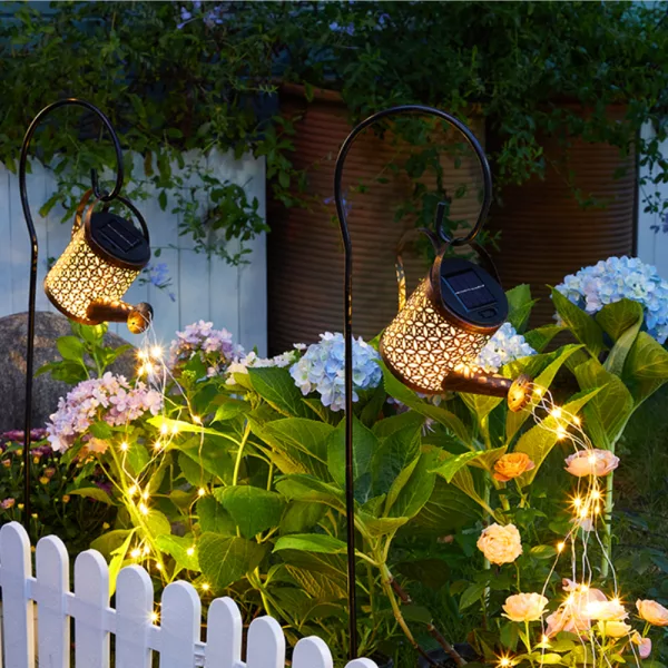 Solar Powered Watering Can LED String Light Outdoor Garden Décor_5