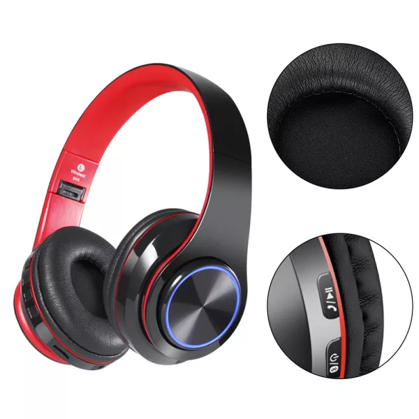 Wireless BT USB Rechargeable LED Sports and Gaming Headset_6