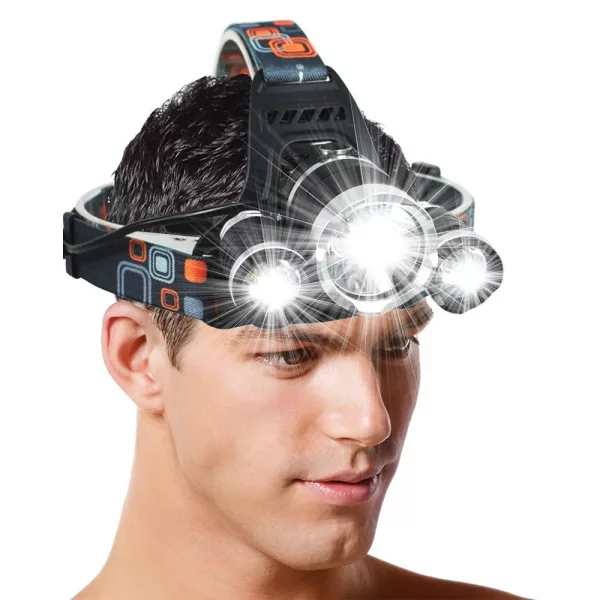 USB Charging LED 3 Lights Headlamp Wide Range Head Torch_7