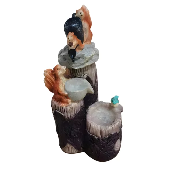 Solar Powered Mini Family Animal Decorative Water Fountain_2